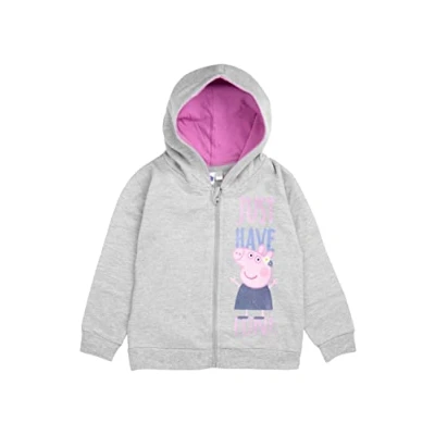 Imagen de United Labels Peppa Pig Just Have Fun Sudadera con capucha para niña cremallera y estampado brillante, color gris, 110 cm 116