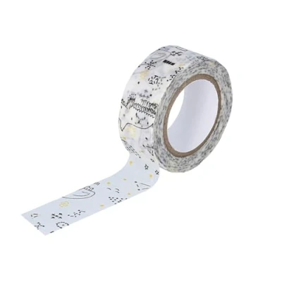 Imagen de Cinta adhesiva masking tape washi starlit sky negro 18mm.x10m.