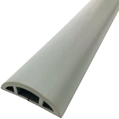 Imagen de DXIUMZHP Canaleta Cables Suelo Adhesiva Semicírculo para Uso Doméstico Pasacables Suelo，Material Blando De PVC Corte Fácil Anti Step Y estrés (Color : Gris, Size 3m)