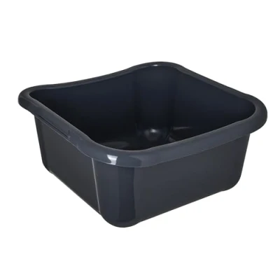 Imagen de KADAX cuenco rectangular para la colada resistente, con asas cómodas, recipiente de almacenamiento, bandeja limpieza compacta, (gris oscuro, 8 L)