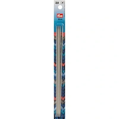 Imagen de Prym Strumpfstricknadeln ALU 20 cm 2,00 mm Grau Agujas de Tejer, Aluminio, Gris, 2 mm, 5