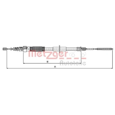 Imagen de METZGER 10.7408 Cable de Freno Mano Atrás izquierda, derecha, izquierda 1655/1195 Discos COFLE VOLKSWAGEN: GOLF 2