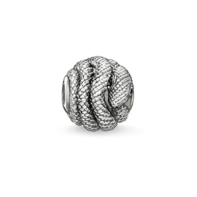 Imagen de Thomas Sabo Charm Bead Serpiente Unisex, Plata de Ley 925,Negro Circonita