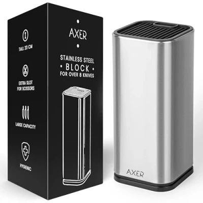 Imagen de Axer Soporte Cuchillos Cocina Acero Inox. Amplio Porta Tacoma sin Cuchillero para más de 8