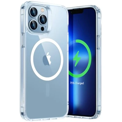 Imagen de ESR Funda para iPhone 13 Pro MAX, Compatible con MagSafe y Carga inalámbrica, Híbrida Magnética Carcasa HaloLock,Protección Reforzada contra Caídas, Respaldo Resistente a Arañazos,Transparente