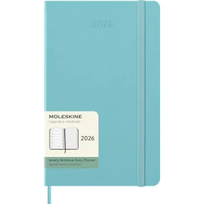 Imagen de Moleskine Weekly Planner, Agenda Semanal 2026 12 Meses Con Espacio Para Notas, Tapa Dura y Cierre Elástico, Formato Grande 13x21, Color Aguamarina