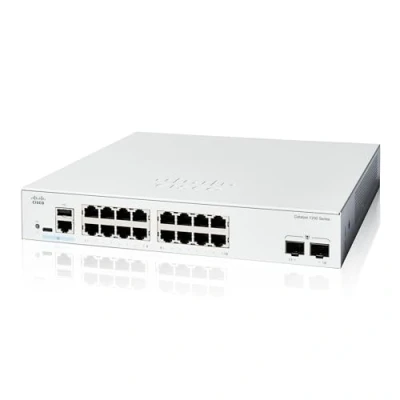 Imagen de Cisco Switch Inteligente Catalyst 1200 16T 2G, GE de 16 Puertos, SFP 2x1, protección Limitada por Vida (C1200 2G)