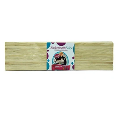 Imagen de Hopser Food Fun palos de algodón azúcar para la máquina, 30 cm madera pino natural Irrompible y estable, el azúca, 50