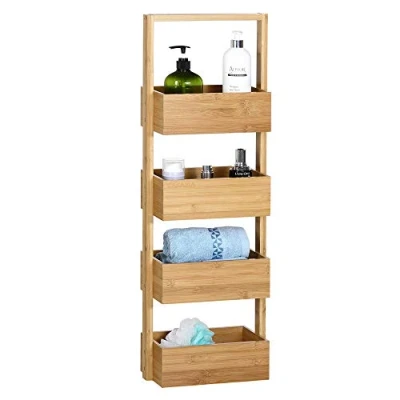 Imagen de CASARIA Estantería de baño bambú 88x16x28 Carga máx. 20Kg Repisa para Cuarto con 4 Estantes