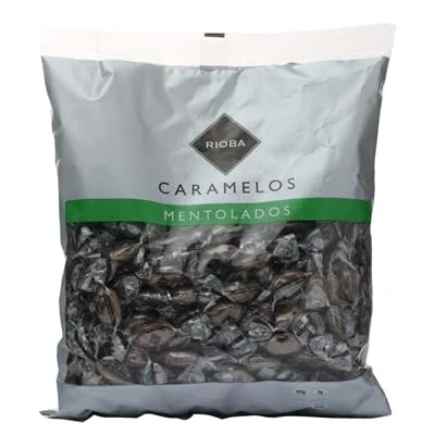 Imagen de Rioba Surtido de Caramelos Menta, Eucalipto, Regaliz y Frutas, BOLSA Grande para Toda Ocasión, 1 kg (1 Kg., MENTOL REGALIZ)