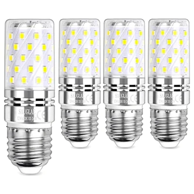 Imagen de SAUGLAE LED Maíz Bombilla 12W, 100W Incandescente Equivalentes, 6000K Blanco Frío, E27 Tornillo Edison, 1450lm, 4 Pack