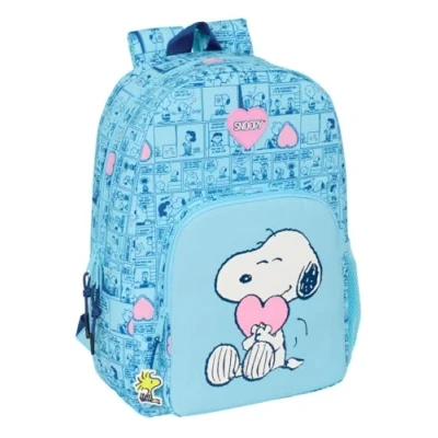 Imagen de SNOOPY LOVE Mochila Escolar, Adaptable a Carro, Ideal para Niños de Diferentes Edades, Cómoda y Versátil, Calidad Resistencia