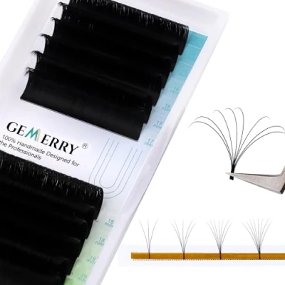 Imagen de Gemerry Pestañas Easy Fan Extensiones de Para Volumen Ruso 2D 3D 5D 8D 10D 0.07 D curl mix 15 20mm Postizas Largas Naturales Profesionales Pelo(0.07 20mm)