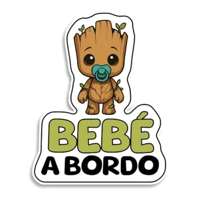 Imagen de Pegatina Bebe a Bordo Coche, Pegatinas Bebé Superhéroe, de Bordo, Resistente UV e Impermeable