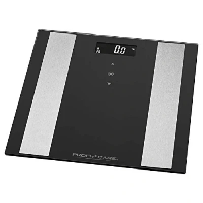 Imagen de ProfiCare PW 3007 Báscula baño digital con análisis corporal de 8 funciones diagnóstico, color negro inox