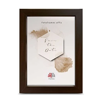 Imagen de aFFa frames, Hekla, marco de fotos MDF, fácil limpiar, rectangular, con frente cristal acrílico, negro, 15 x 21 cm