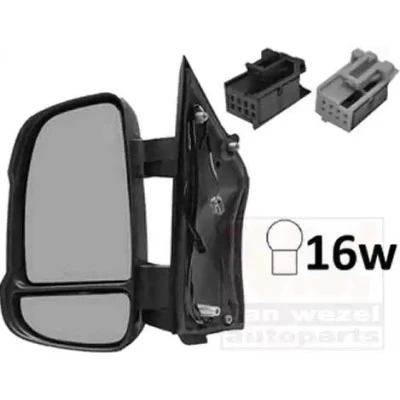 Imagen de espejo retrovisor Van Wezel 0983805 izquierda completo, convexo, para ajuste elect. espejo, calefactable, con sensor de temperatura,