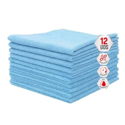 Imagen de Clim Profesional 12 bayetas de Microfibra Azul XL 35x40 cm Súper Absorbentes. Pack