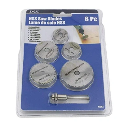 Imagen de NA Hoja de Sierra Circular,6 PCS Discos Corte HSS Metal Rotativas Circular Hojas para taladros Dremel Mandril Piedra Vidrio Madera