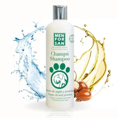 Imagen de MENFORSAN Champu para perros con aceite de argan y proteinas 300ml, aporta brillo espectacular