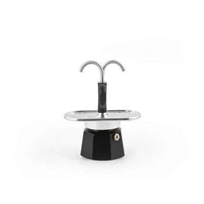 Imagen de Bialetti El juego Mini Express Kandisky Moka contiene cafetera para 2 tazas (90 ml), negra, aluminio