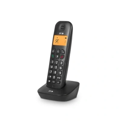 Imagen de SPC Air Teléfono Fijo inalámbrico con Pantalla iluminada, identificador de Llamadas, Agenda 20 contactos, Modo Mute, 5 melodías Disponibles, compatibilidad Gap y Eco Negro