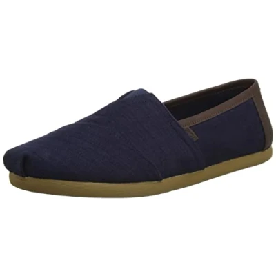 Imagen de TOMS Alpargata Sintética, Mocasines Planos Hombre, Azul (Tela vaquera Marrón), 44 EU