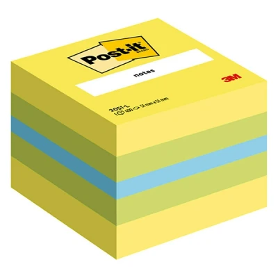 Imagen de Post It FT510091729 Cubo de notas autoadhesivas (400 hojas, 51 x mm), Color Verde/Turquesa/Amarillo