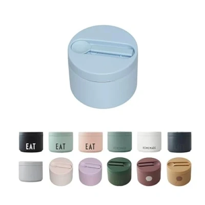 Imagen de design letters Fiambrera Termica acero inoxidable Para bebés, niños y adultos Loncheras De Trabajo Ideal Oficina Regalar Incluye Suchara Fenedor 330 Ml
