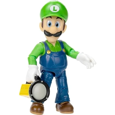 Imagen de Nintendo Super Mario Figura Luigi de 13 cm Totalmente Articulada Juguete con hasta 16 Puntos Articulación Finamente Detallado Ojos Cristal Juguetes Niños 3 Años +