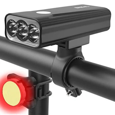 Imagen de BIKIL luz Bicicleta 6400mAh Delantera Recargable USB C Luces y Trasera LED Impermeable Linterna Potente 2400 Lúmenes para Ciclismo Carretera Montaña la Noche