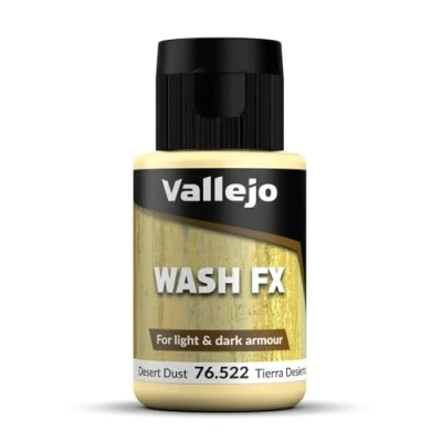 Imagen de Vallejo Model Wash Pintura Acrílica Desert Dust para Aplicar efectos de Sombras y Luces, 35 ml. Forma Fácil Rápida Modelismo Figuras