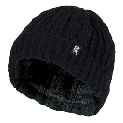 Imagen de HEAT HOLDERS Mujer Invierno Fantasia Forro Polar Caliente Gorro con Puño (Negro (Tor), One Size)