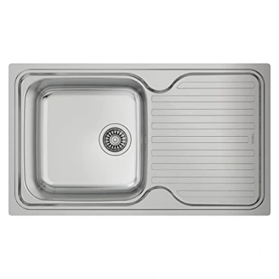 Imagen de Teka Classic 1C 1E Fregadero de 50 cm, Encastrado y Reversible, 1 Cubeta Escurridor, Chapa Gran Espesor, Insonorización, Color Acero Inoxidable