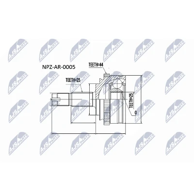 Imagen de Juego de articulación, semi eje NTY NPZ AR 005