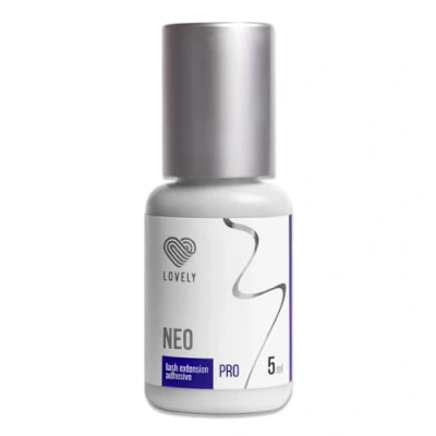 Imagen de LOVELY pegamento para pestañas NEO 5ml, negro líquido + rápido, tiempo de secado INMEDIATO 8 semanas adhesión muy elástico, duradero, extensiones