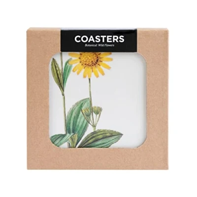 Imagen de Posavasos Botanical Wild Flowers Set de 4 Originales rígidos Juego Resistentes al Calor y a los rayones Flores Accesorios