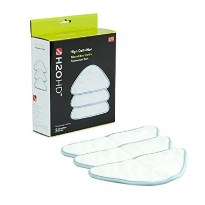 Imagen de H2O HD 3x paños de microfibra Juego 3 almohadillas limpieza repuesto para limpiador a vapor especialmente diseñados su H20
