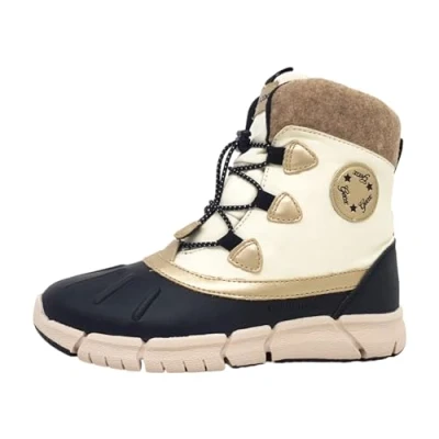 Imagen de Geox J FLEXYPER GIRL B AB, Barco Ankle para Niñas, BLACK/IVORY, 33 EU