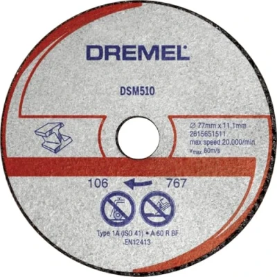 Imagen de Paquete de 3 discos corte Dremel DSM510 para la sierra compacta DSM20, hojas circular con 20 mm profundidad cortes rectos, en y al ras