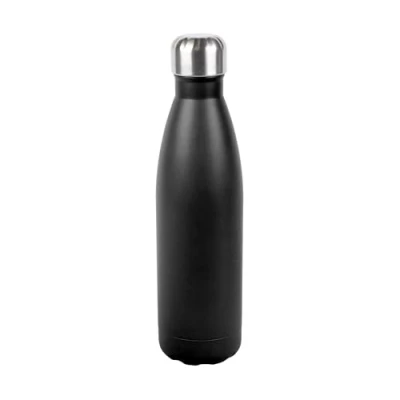 Imagen de axentia Botella térmica con tapa, acero inoxidable, negro, aprox. 500 ml