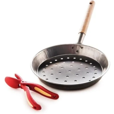 Imagen de Snips Kit Sartén para Castañas y Corta Castañas, 52 x 27 4 cm, Diámetro Metal, Acero, Made in Italy