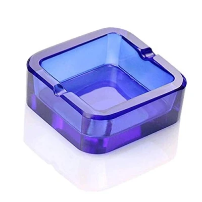 Imagen de Lxuwbd Cenicero, cenicero de cristal (azul, grande)
