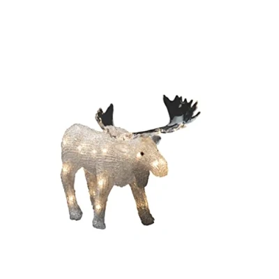 Imagen de Konstsmide Figura de Navidad LED alce/luces para exteriores (IP44) o uso en interiores/funciona con pilas: 4 pilas AA 1,5 V (excl.) / Temporizador 6 horas 24 luces color