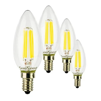 Imagen de SUNSEED 4x Bombilla Vela Filamento LED E14 6W = 60W Blanco Neutro 4000K