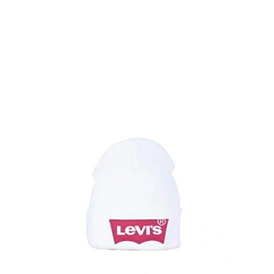 Imagen de Levi&#039;s Oversized Batwing Beanie Gorro de Punto, Blanco (Noir Regular White 51), Talla única para Hombre