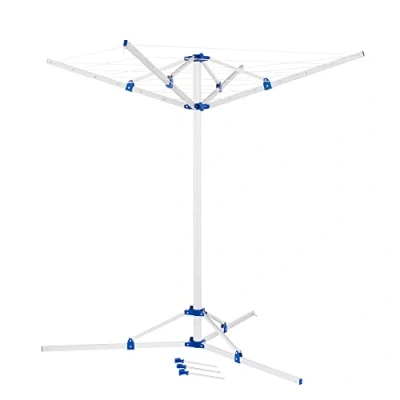 Imagen de cartrend Caravan Tendedero de Aluminio con trípode, Ultraligero Soporte Seguro, Altura Regulable, Resistente a la Intemperie, Resistente, Plegable, Ahorra Espacio, 3 piquetas y Patas
