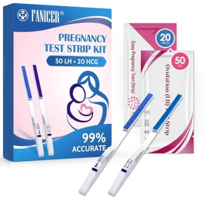 Imagen de 50 Pruebas de Ovulación y 20 Embarazo, Test Ovulación, 25 miu/ml Sensibilidad, Ovulacion Rápido Fácil Usar, Prueba Fertilidad Familiar Femenina(50LH + 20HCG)
