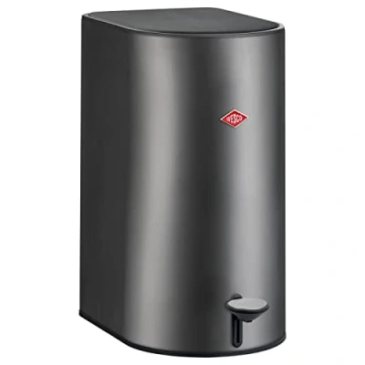 Imagen de Wesco Step Boy Cubo de Basura (Chapa acero pulverizada, Color Grafito Mate, 9 litros Capacidad, con pie Apoyo)