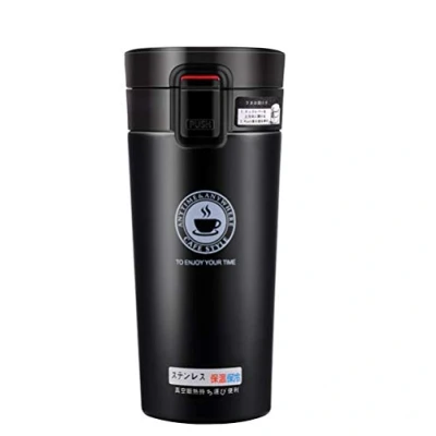 Imagen de SLOSH Vaso Termico de Acero inoxidable, Café Termo Taza Termica Viaje para Llevar Sin Bpa(Negro)
